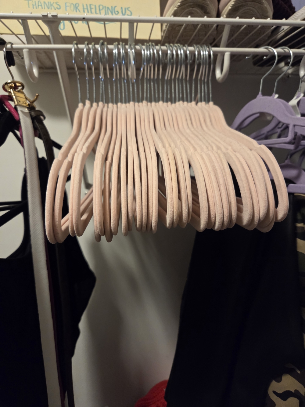 Blush Pink Velvet Non-Slip Hangers - Set of 30
